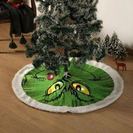 Detailed information about the product Merry Christmas Grinch Tree Skirt Collar Green Soft Farmhouse Xmas Decoration