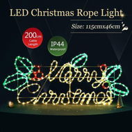 Detailed information about the product Merry Christmas Light LED Strip Rope Xmas Decor Holiday Ornament Outdoor Indoor Colourful 115x46cm L Size