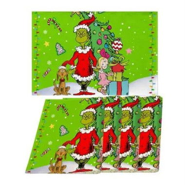 Merry Christmas Placemats Set of 4 Xmas Winter Holiday Believe Theme Party Place Mats for Home Kitchen Dining Table