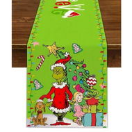 Detailed information about the product Merry Christmas Table Runner Xmas Winter Holiday Believe Theme Party Decoration Green Elf Home Kitchen Dining Room Decor 33*183CM