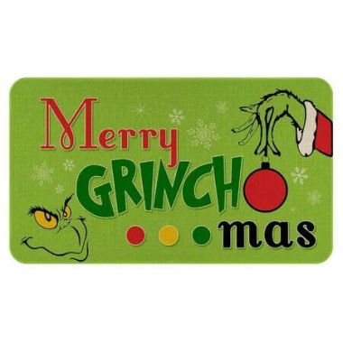 Merry Christmas Welcome Doormat,Funny Green Face Hand Decoration Non-Skid Floor Mat Christmas Kitchen Door Mat 50*80CM