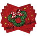 Merry Christmas Wreath Placemats Set of 4,Xmas Polka Dot Bow Holly Berry Red Dining Table Place Mats,Winter Star Holiday Kitchen Decor 30x45cm. Available at Crazy Sales for $14.99