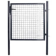Detailed information about the product Mesh Garden Gate Galvanised Steel 85.5x100 cm Grey