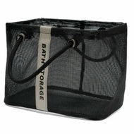 Detailed information about the product Mesh Large Capacity Shower Basket Breathable Quick Dry with Thick Cotton Handle for Gym Travel Beach College Dorm Christmas Gift (Large Black)