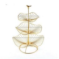 Detailed information about the product Metal 3-Tier Fruit Basket Holder Decorative Fruit Bowl Stand (Gold)