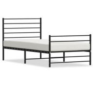 Detailed information about the product Metal Bed Frame With Headboard And Footboard Black 107x203 Cm King Single Size