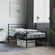 Detailed information about the product Metal Bed Frame with Headboard and Footboard Black 107x203 cm