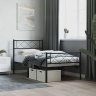 Detailed information about the product Metal Bed Frame with Headboard and Footboard Black 107x203 cm