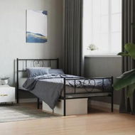 Detailed information about the product Metal Bed Frame with Headboard and Footboard Black 107x203 cm