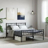 Detailed information about the product Metal Bed Frame with Headboard and Footboard Black 135x190 cm