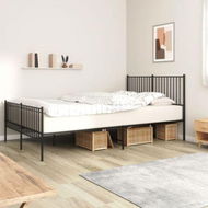 Detailed information about the product Metal Bed Frame With Headboard And Footboard Black 153x203 Cm Queen