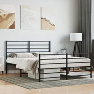 Detailed information about the product Metal Bed Frame with Headboard and Footboard Black 153x203 cm Queen