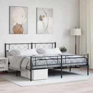 Detailed information about the product Metal Bed Frame with Headboard and Footboard Black 183x203 cm King Size