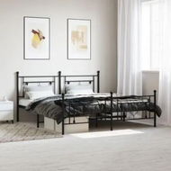 Detailed information about the product Metal Bed Frame with Headboard and Footboard Black 183x203 cm King Size