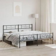 Detailed information about the product Metal Bed Frame with Headboard and Footboard Black 183x203 cm King Size