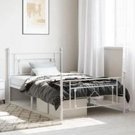 Detailed information about the product Metal Bed Frame with Headboard and Footboard White 107x203 cm