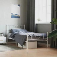 Detailed information about the product Metal Bed Frame with Headboard and Footboard White 107x203 cm