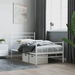 Metal Bed Frame with Headboard and Footboard White 107x203 cm. Available at Crazy Sales for $89.95