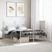 Metal Bed Frame with Headboard and Footboard White 135x190 cm. Available at Crazy Sales for $139.95