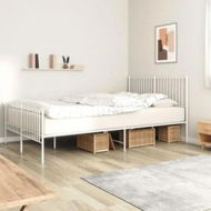 Detailed information about the product Metal Bed Frame with Headboard and Footboard White 153x203 cm Queen