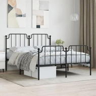 Detailed information about the product Metal Bed Frame with Headboard and FootboardÂ Black 135x190 cm