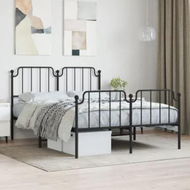 Detailed information about the product Metal Bed Frame with Headboard and FootboardÂ Black 150x200 cm