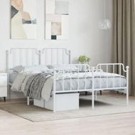 Detailed information about the product Metal Bed Frame with Headboard and FootboardÂ White 135x190 cm