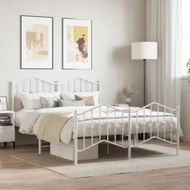 Detailed information about the product Metal Bed Frame with Headboard and FootboardÂ White 135x190 cm