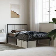 Detailed information about the product Metal Bed Frame with Headboard Black 106x203 cm King Single Size