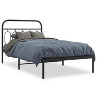 Detailed information about the product Metal Bed Frame with Headboard Black 106x203 cm King Single Size