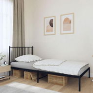 Detailed information about the product Metal Bed Frame With Headboard Black 107x203 Cm