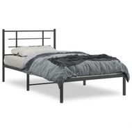 Detailed information about the product Metal Bed Frame with Headboard Black 107x203 cm