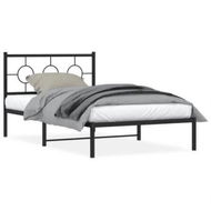 Detailed information about the product Metal Bed Frame with Headboard Black 107x203 cm