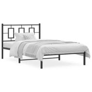 Detailed information about the product Metal Bed Frame with Headboard Black 107x203 cm