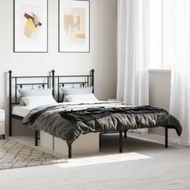 Detailed information about the product Metal Bed Frame with Headboard Black 135x190 cm