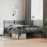 Detailed information about the product Metal Bed Frame with Headboard Black 135x190 cm