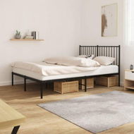 Detailed information about the product Metal Bed Frame With Headboard Black 137x187 Cm Double