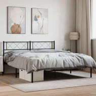 Detailed information about the product Metal Bed Frame with Headboard Black 150x200 cm