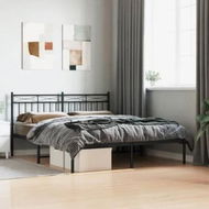 Detailed information about the product Metal Bed Frame with Headboard Black 150x200 cm