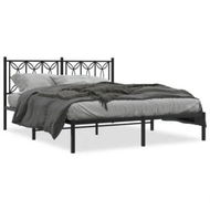 Detailed information about the product Metal Bed Frame with Headboard Black 150x200 cm