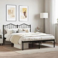 Detailed information about the product Metal Bed Frame with Headboard Black 150x200 cm