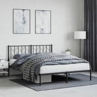 Detailed information about the product Metal Bed Frame with Headboard Black 150x200 cm