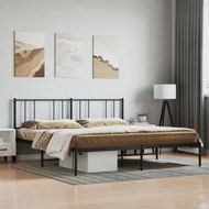 Detailed information about the product Metal Bed Frame With Headboard Black 183x203 Cm King Size