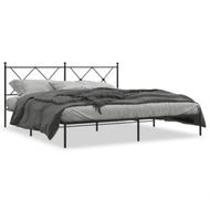 Detailed information about the product Metal Bed Frame with Headboard Black 183x203 cm King Size