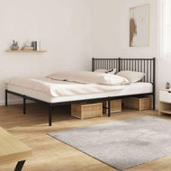 Detailed information about the product Metal Bed Frame With Headboard Black 183x203 Cm King