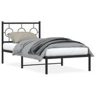 Detailed information about the product Metal Bed Frame with Headboard Black 90x190 cm