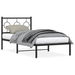 Metal Bed Frame with Headboard Black 90x190 cm. Available at Crazy Sales for $99.95