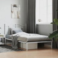 Detailed information about the product Metal Bed Frame with Headboard White 106x203 cm King Single Size