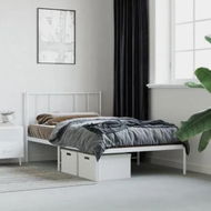 Detailed information about the product Metal Bed Frame with Headboard White 106x203 cm King Single Size