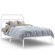 Detailed information about the product Metal Bed Frame with Headboard White 106x203 cm King Single Size